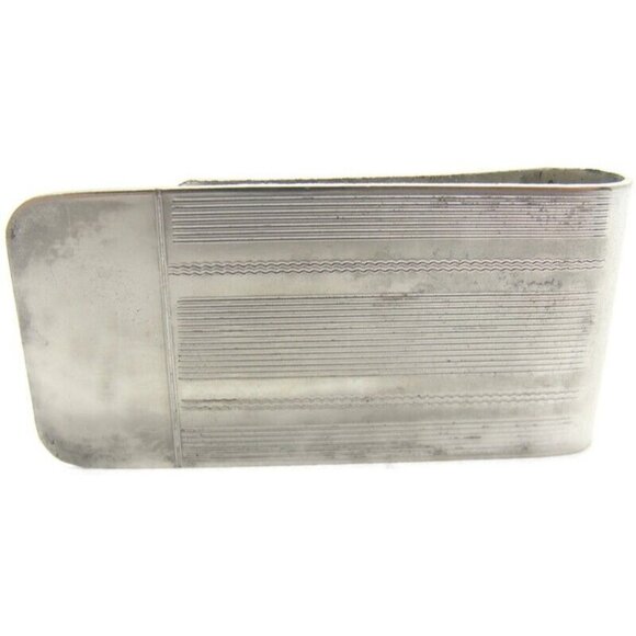 Vintage Silver Tone Money Clip Men Wallet ID Credit Card Holder - Picture 4 of 15
